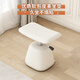 Jiyi Mufang Round Stool Soft Cover Cream Style Cosmetic Stool Light Luxury Master Bedroom Dressing Table Stool Can Lift Simple Modern Leather Lift Model Cream White Super Fiber Leather