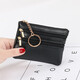 Tuzun Coin Wallet Women's Wallet Mini weiche Leder Handtasche Kleine Brieftasche Key Coin Card Bag Short Reißverschluss Beutel Schwarz