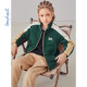 SOUHAIT children's clothing boys and girls polar fleece jacket autumn new children's medium and large children's jacket jungle green 1140cm