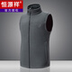 Hengyuanxiang brand high-end men's clothing winter fleece jacket men's polar fleece vest plus velvet thick high collar outdoor loose vest middle-aged dad vest dark gray 2XL
