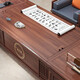 TONGTA new Chinese style solid wood office desk boss desk ebony wood executive desk chairman office furniture combination set 2.0 meter desk ebony wood