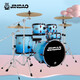 
Jinbao Painted drum JBM5815 Children's drums for home 5 drums 3 cymbals introductory percussion instruments Wasteland blue gradient color <5 drums 3 cymbals>