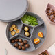 SUNCHIEF imitation porcelain dried fruit plate Chinese style candy box with lattice nut plate snack household melon seed box storage box European style simple round-5 grid-falling leaf gray