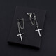 Hai Yiduo personalized cross earrings, handsome hip-hop earrings, cool style, high-end couple pendant earrings, social punk ear clips, cross chain, pair of earrings