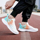 Warrior men's shoes spring running shoes breathable lightweight soft sole sneakers versatile casual shoes 3291 white and blue orange 43