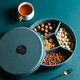 SUNCHIEF imitation porcelain dried fruit plate Chinese style candy box with lattice nut plate snack household melon seed box storage box European style simple round-5 grid-falling leaf gray