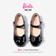 芭比童鞋女童春秋儿童皮鞋女亮皮学院儿童演出黑皮鞋DA5850黑色29码