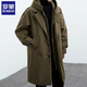 Romon (Romon) 2025 Herbst und Winter New Herren Green Coat Herrenjacke gefälschter zweiteiler Kapuzen mithilfe mithilfe der Windbreaker Parka überwindet Trend Classic Black [Frühlings- und Herbst/Park-Mantel/Deutsch Style/Big 2XL empfohlen 140-160jin [Jin gleich 0,5 kg]