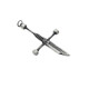 Bucklele Retro gebrochenes Schwert Halskette Trendy Herren Persönlichkeit Hip-Hop Old Imitation Thai Silber Schwertkreuz Anhänger Herren Colarbone Kette x653 Single Anhänger