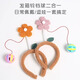Mr. Ouyang's baby-coaxing tool, lamb velvet headband, rattle ball, baby diaper changing headband, hairpin and headwear, bright red (headband color random) B00-304