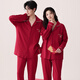 Cat couple pyjamas femmes se marier en coton pur coton printanière et style d'automne à manches longues Année de zodiaque rouge peut être porté à l'extérieur