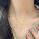 Core luxury exquisite butterfly tassel necklace for ladies on the run, imitation sand gold 2025 new birthday gift for girlfriend butterfly tassel necklace