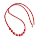 Stone Spirit Natural Coral Necklace Round Bead Barrel Bead Tower Chain Necklace Women Sardin Live Mouth Fashion Elegant High-grade Ping An Red Necklace Female Birth Year Festival Gift Colored Treasure Send Appraisal Certificate Round Beads 2.8 Barrel Beads 5mm Tower Chain Length About 52cm