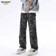 Homlean amouflage jeans jeans jeans Men's Awumn Loose American Mardy Brand Прямые повседневные длинные брюки HS42 Camouflage Black XL