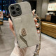 酷派德深空灰小羊皮零钱包适用iPhone14promax手机壳苹果13pro可背带斜挎绳12插卡包15新款女xs/xr防 【深空灰小羊皮零钱卡包】+手提绳+皮质链条挂绳 iPhone 15