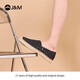 Happy Mary (J/M) canvas shoes for men in spring and summer fashion, versatile and comfortable one-legged single shoes flat non-slip fisherman shoes black 42