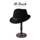 Mr DUCK Autumn and Winter Men's Hat Trendy British Top Hat Men's Large Thick Warm Wool Wool Gentleman Hat Retro Jazz Hat MW13038 Sheep Wool Material-Black (Autumn and Winter Style) L (Suitable for 59-60cm head circumference)