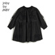 jnby by JNBY Jiangnan cloth children's clothing autumn dress mesh long sleeve cute matte beads girls children 1N7G12190 001 black 100 cm