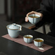Tangfeng Li Guilian Ru Kiln travel tea set portable teapot teacup high-end tea set gift housewarming holiday souvenir