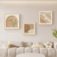 Huaixue Cream Style Restaurant Dekorative Malerei Kombination Nordic Style Wohnzimmer Esstisch Wand Hänge Malerei Blockstil Bett Schlafzimmer Bett Wandgemälde JD12370 50*50 cm Kristall Porzellan Aluminiumlegierung Gold Rahmen