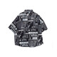 Camisa de estilo Kaduton Hong Kong Hombres Ins Trendy Versátiles de periódico suelto Camisa de verano Trendy Brand Style Style Quarter Sleeve Chaqueta Boy Summer Clothing White XL