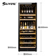 SILIWERE red wine cabinet, constant temperature wine cabinet, home red wine cabinet, living room wine cabinet, custom red wine cabinet, width 800, depth 450, height 2000, black, 120 bottles, exclusive version