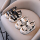 G.Duck Kids Little gelbe Ente Baby Sandalen Kleinkindschuhe Sommerjungenköpfe Anti-Kicking-Strandschuhe Baby Girls Sandalen weiche Sohle Off-White Größe 22 Größe Länge ca.
