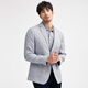 Siete lobo traje de traje para hombres textura tejida y versátil elástica y fácil de cuidado de ropa para hombres Top 005 (gris claro) 3xl 185/100a