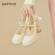 Daphne (Daphne) Chaussures célibataires pour femmes Nouvelles chinois Mary Jane High Heels 2024 Été Nouveau tempérament français avec jupe talons épais de hauteur de talon blanc 8cm 38 (240 mm) Code standard