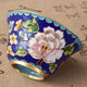 Zhangjiayuan Peking traditionelle Handwerk Cloisonné Cover Bowl Copper Reifen Cloisonné Emaille Tea Bowl Tee Set 4-Zoll-Cover Bowl Pfingstrostblumen Ausländische Kunst Handwerk chinesischer Stil kleines Geschenk gelbgelb gelb