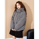 Tonlion 2024 Frauen mit Kapuze Liebe Down Jacke Charcoal Grey M.