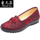 Leo alter Peking-Stoffschuhe Frauenschuhe für die Schuhe mittlerer und älterer Menschen für ältere Frauen weicher Sohle älterer Stoffschuhe für Frauen-Oma-Schuhe Nordburgund 7170-75 (rot) 35