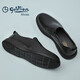 Goldlion men's shoes, men's casual shoes, fashionable business comfortable slip-on casual leather shoes G506310110AAB black-43 size