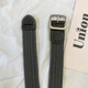 Feikawei Lazy Belt Stretch Canvas Belt Männer und Frauen lässig Outdoor Student Jeans Militär Training vielseitiger gewebter Gürtel [Quadratschnalle] Grau
