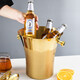 VINOS stainless steel ice bucket ice cube bucket creative large ice bucket commercial bar KTV champagne beer red wine bucket home large ice bucket 5L-gold + ice clip