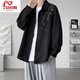 Anchuxia Chinesischer Stil Sticked Jacke Herrener Anzug Frühling und Sommer Neue Sonnenschutzkleidung Herrenmode dreiteiliger schwarzer Mantel + Baumwolle Short T + Black Hosen XL [Empfohlen 120-140jin [Jin gleich 0,5 kg]]