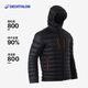 DECATHLON men's and women's down jackets with thickened inner liner, hooded and warm, regular jackets, bread jackets, light down jackets, men's style - black XL