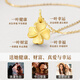 Lao Fengxiang Gold Halskette für Frauen, Vierblätter Klee Pure Gold Anhänger, chinesisches Valentinstagsgeschenk für Freundin und Frau [heute/am nächsten Tag Lieferung] Fußgoldanhänger ungefähr 0,5 g* Geschenkbox* Begrüßungskarte