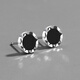 Crystal 925 silver earrings men's earrings single handsome high-end pair black earrings birthday gift for men