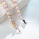 Tahitian freshwater pearl necklace 925 silver buckle head 8-9mm candy color near round bright pearl bead chain for my wife