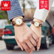 OLEVS Swiss certified brand couple watch a pair of mechanical watch men and women watches automatic night light waterproof trend couple OLEVS-6629-brown leather room white couple