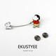 EKUSTYEE Crayon Shin-chan brooch Japanese style cute trendy student men and women metal badge pin bag decoration Shin-chan holds Xiaobai + suspension box