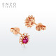 ENZO Snowflake Series 18K Gold Ruby Diamond Stud Earrings for Women EZV8493 Birthday Gift EZV8493