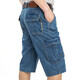 
JEEP SPIRIT Jeep Casual Denim Shorts Men Loose Multi-Pocket Straight Working Shorts Summer Men's Cropped Pants 753 753 Light Blue Size 31 Size 2 Foot 3