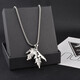 Qi Xiaomi New Folding Maple Leaf Necklace Men's Trendy Hiphop Titanium Steel Hip-Hop Pendant Boys and Girls Chains for Boyfriends
