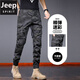 
Jeep (JEEP) spring pure cotton camouflage work pants for men loose straight tying pants American spring and autumn style wear-resistant and dirty casual pants 692B camouflage khaki 29 (waist circumference 2 feet 2)