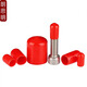 Langsmin soft rubber protective cap external thread screw protective sleeve screw rod round PVC cap plastic pipe casing cap plug inner diameter 22.0mm (20 pieces) red