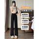 
Cotton pants for women in spring and autumn summer new loose drooping casual pants for women high waist narrow version sports wide-leg suit pants 9901 black 24.5 [high quality] L 112-127Jin [Jin equals 0.5 kg]