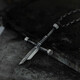 Bucklele Retro gebrochenes Schwert Halskette Trendy Herren Persönlichkeit Hip-Hop Old Imitation Thai Silber Schwertkreuz Anhänger Herren Colarbone Kette x653 Single Anhänger