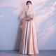Li Baixin high-end evening dress women's new noble banquet temperament dress long host chorus performance clothing champagne color XXL